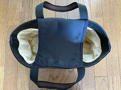 黒トートバッグ かぶせ 蓋