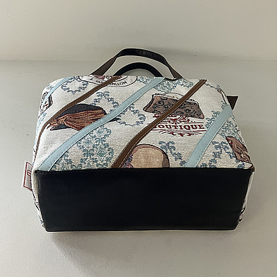 ゴブランバッグ　ハート織り柄