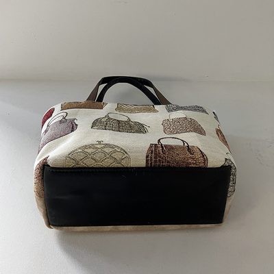 ゴブランバッグ　ハート織り柄