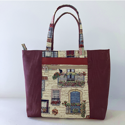 ゴブラン柄　織生地　バッグ